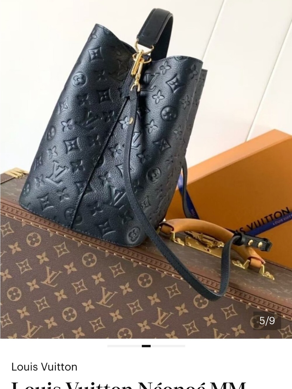 Louis Vuitton Black Monogram Embossed Bucket Bag - Picture 7 of 7